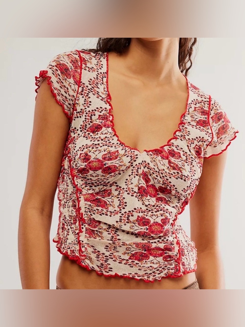 Free People Oh My Baby Tee Sand Combo